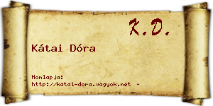 Kátai Dóra névjegykártya